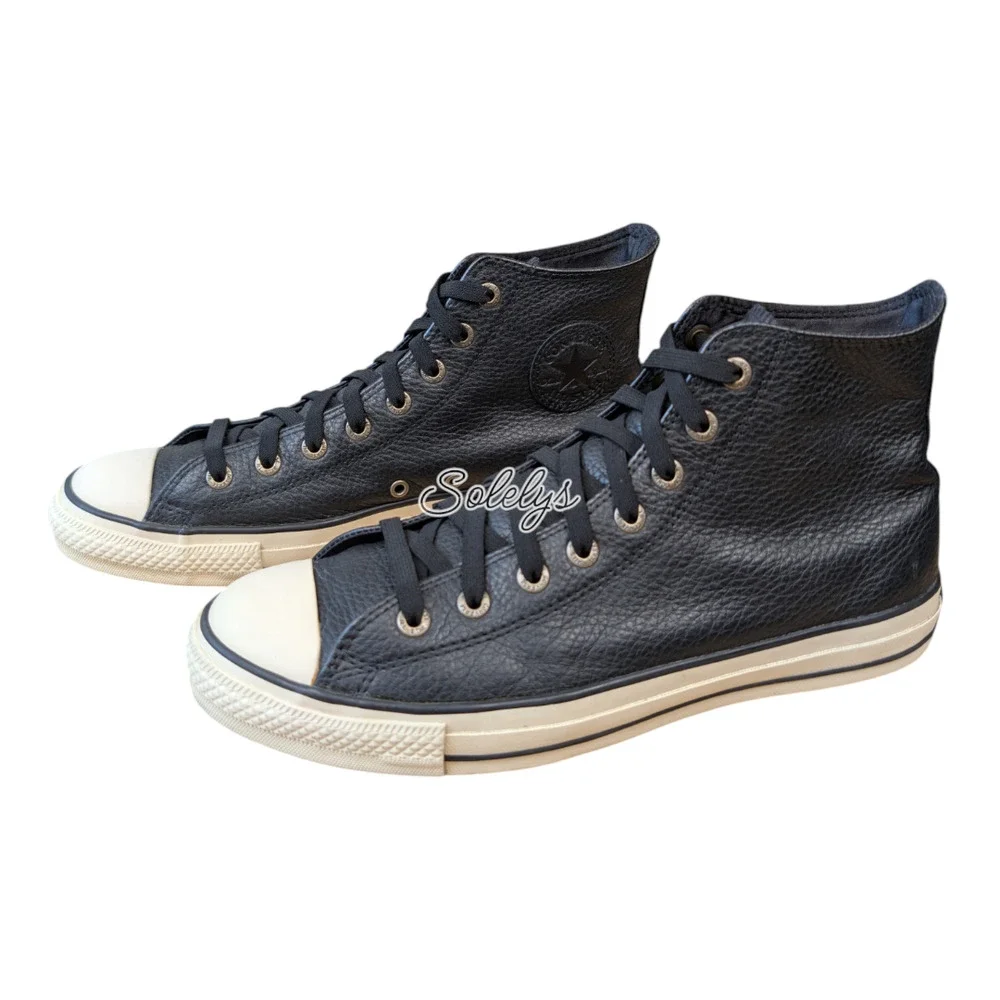 Converse 2003 Vintage All Star High Top Black Bomber Leather Sneaker M9.5 W11.5